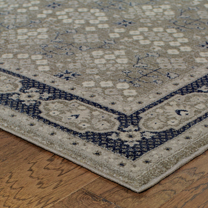 Richmond Grey Navy Traditional Oriental Indoor Rug