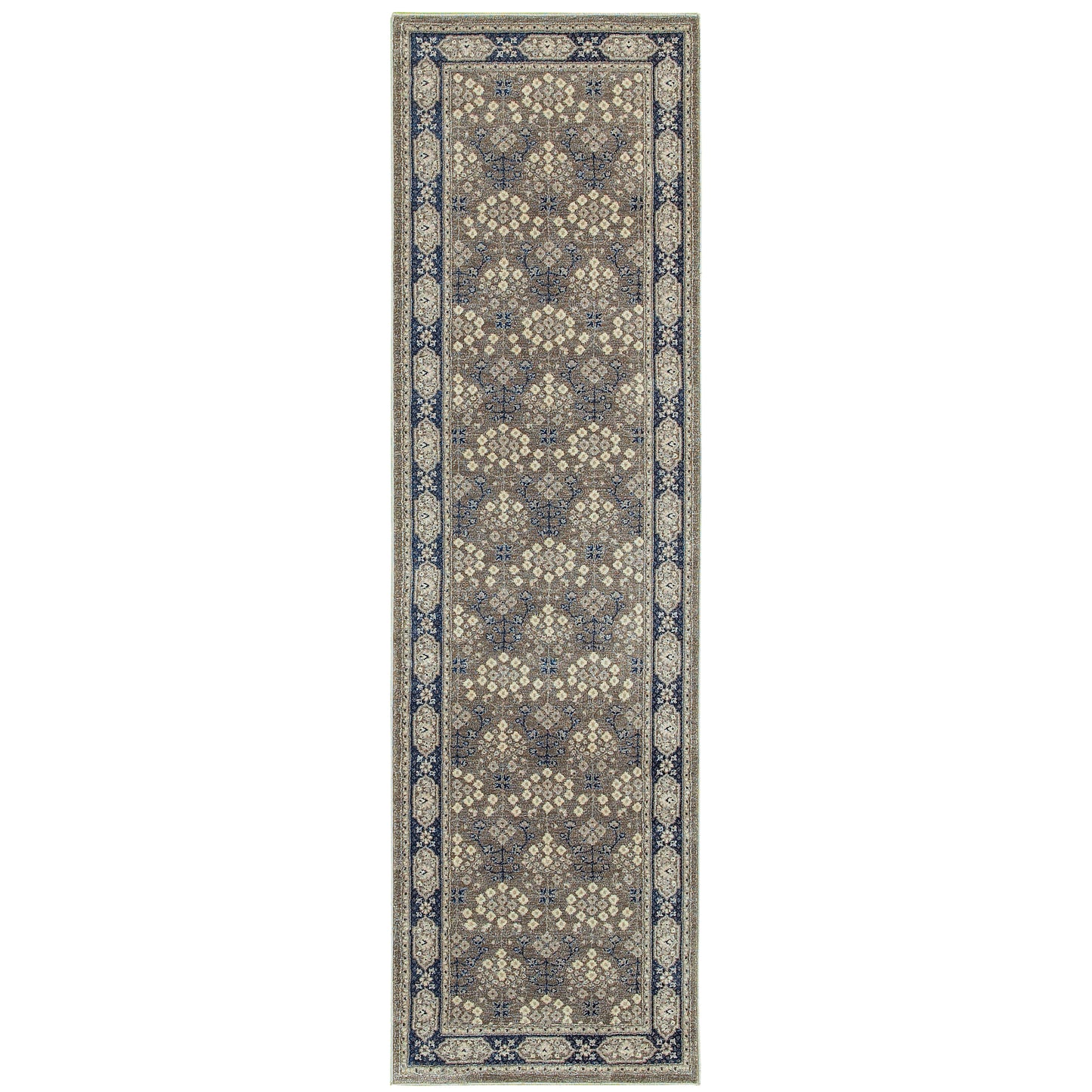 Richmond Grey Navy Traditional Oriental Indoor Rug