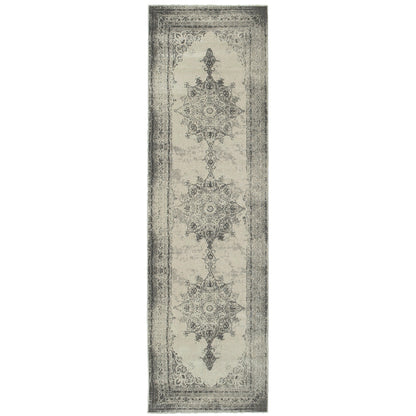 Richmond Ivory Grey Traditional Oriental Indoor Rug