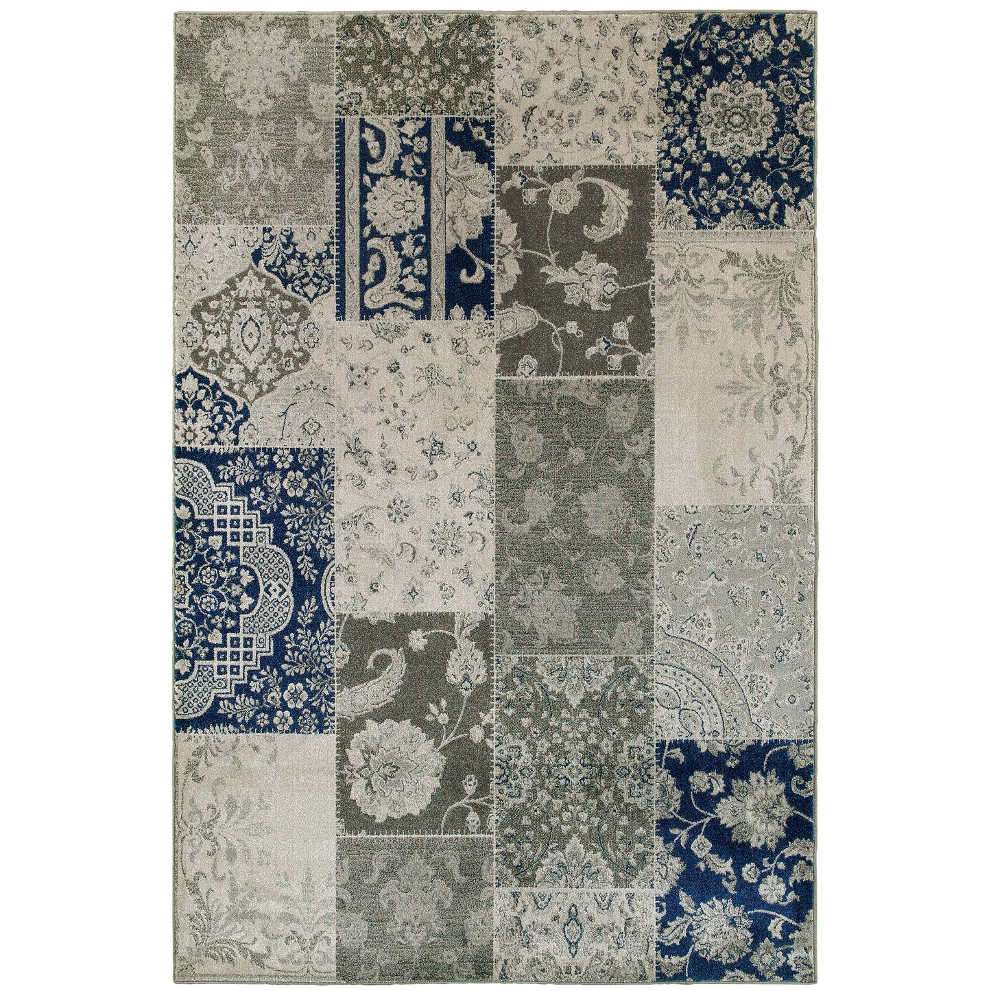 Richmond Ivory Grey Traditional Geometric Indoor Rug