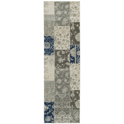 Richmond Ivory Grey Traditional Geometric Indoor Rug