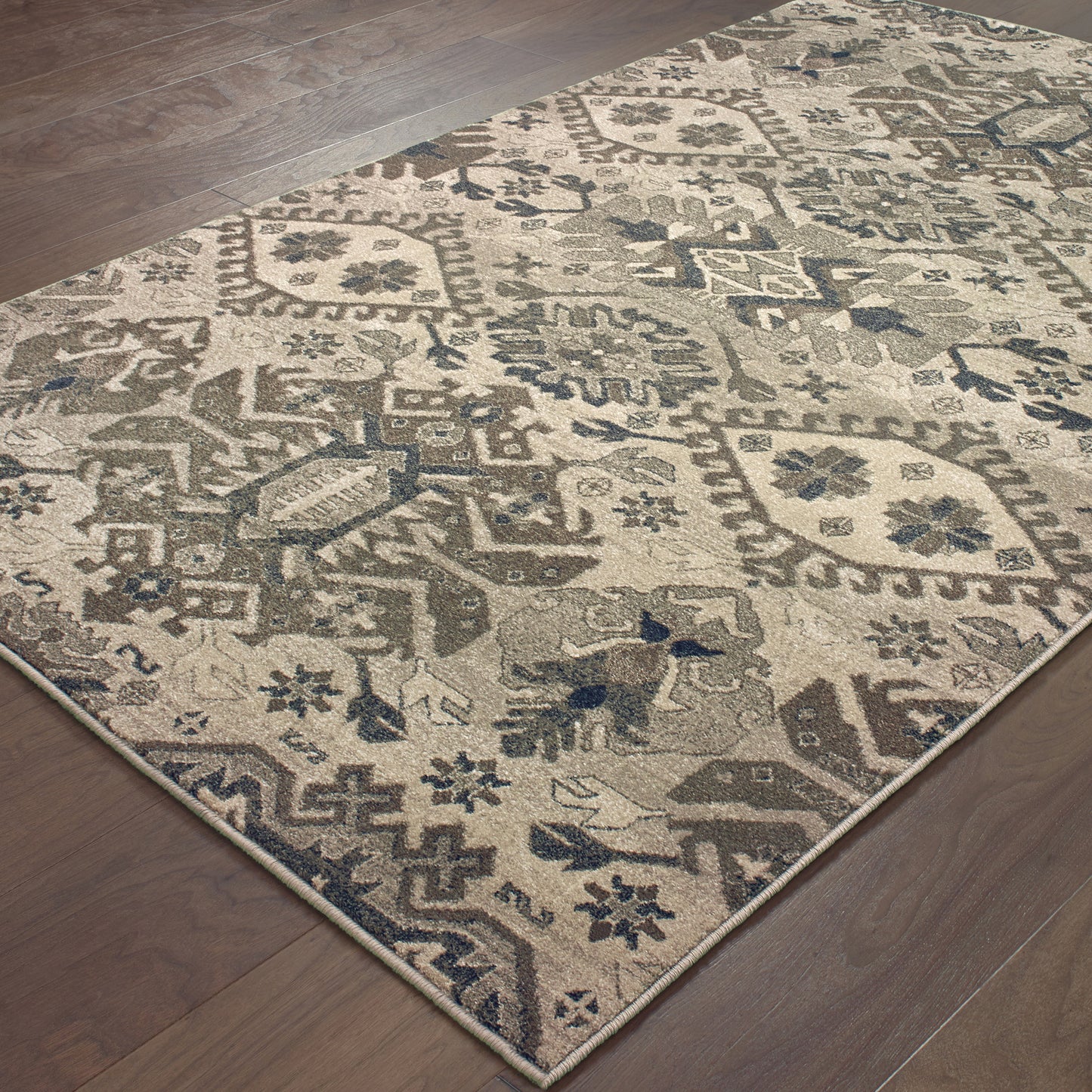 Richmond Grey Brown Global Southwest/Lodge Indoor Rug