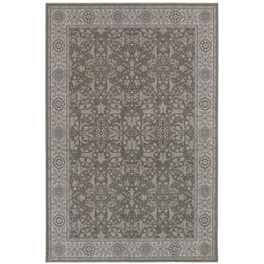 Richmond Grey Ivory Traditional Oriental Indoor Rug