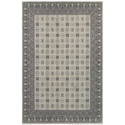 Richmond Ivory Grey Traditional Oriental Indoor Rug