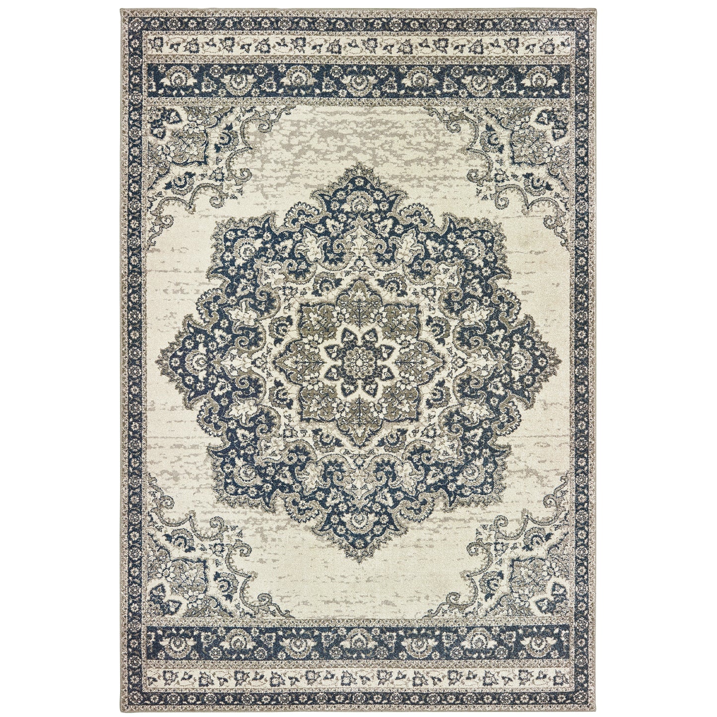 Richmond Ivory Navy Traditional Oriental Indoor Rug