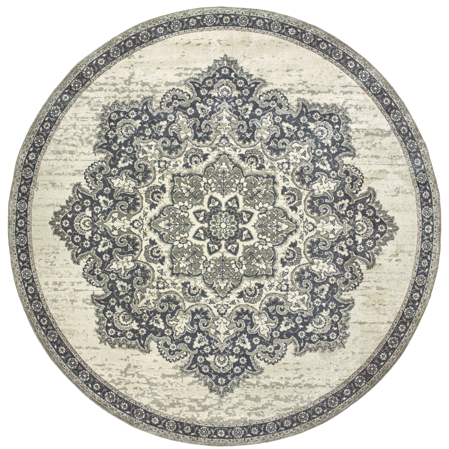 Richmond Ivory Navy Traditional Oriental Indoor Rug