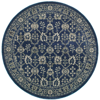 Richmond Navy Grey Traditional Oriental Indoor Rug