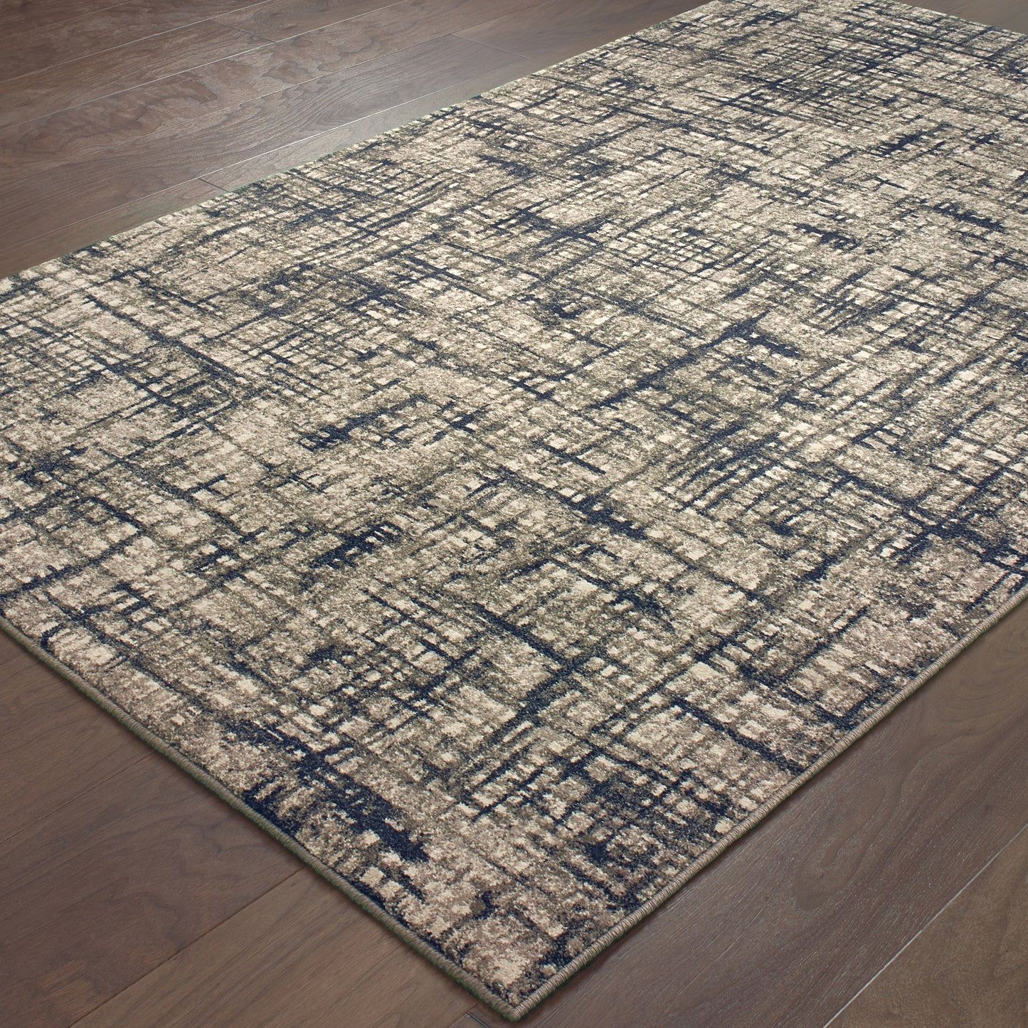 Richmond Grey Navy Modern & Contemporary Abstract Indoor Rug