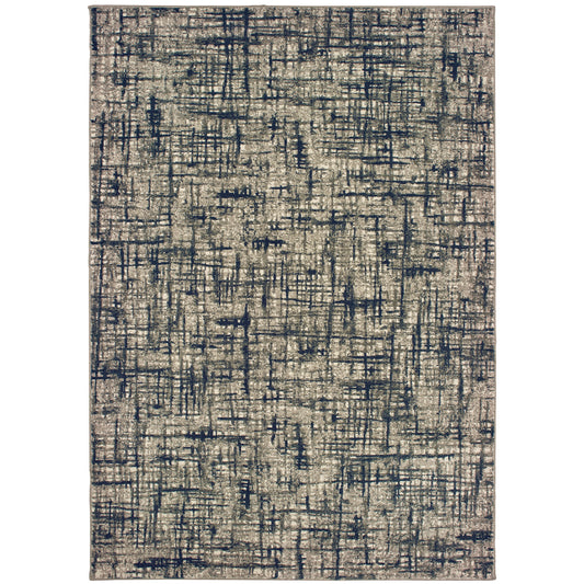 Richmond Grey Navy Modern & Contemporary Abstract Indoor Rug