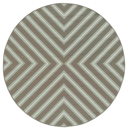 Riviera Grey Blue Transitional Geometric Indoor/Outdoor Rug