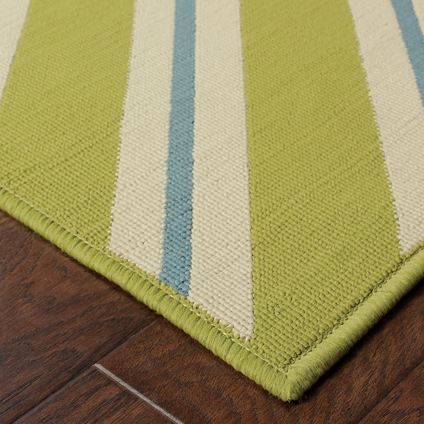 Riviera Green Ivory Transitional Geometric Indoor/Outdoor Rug