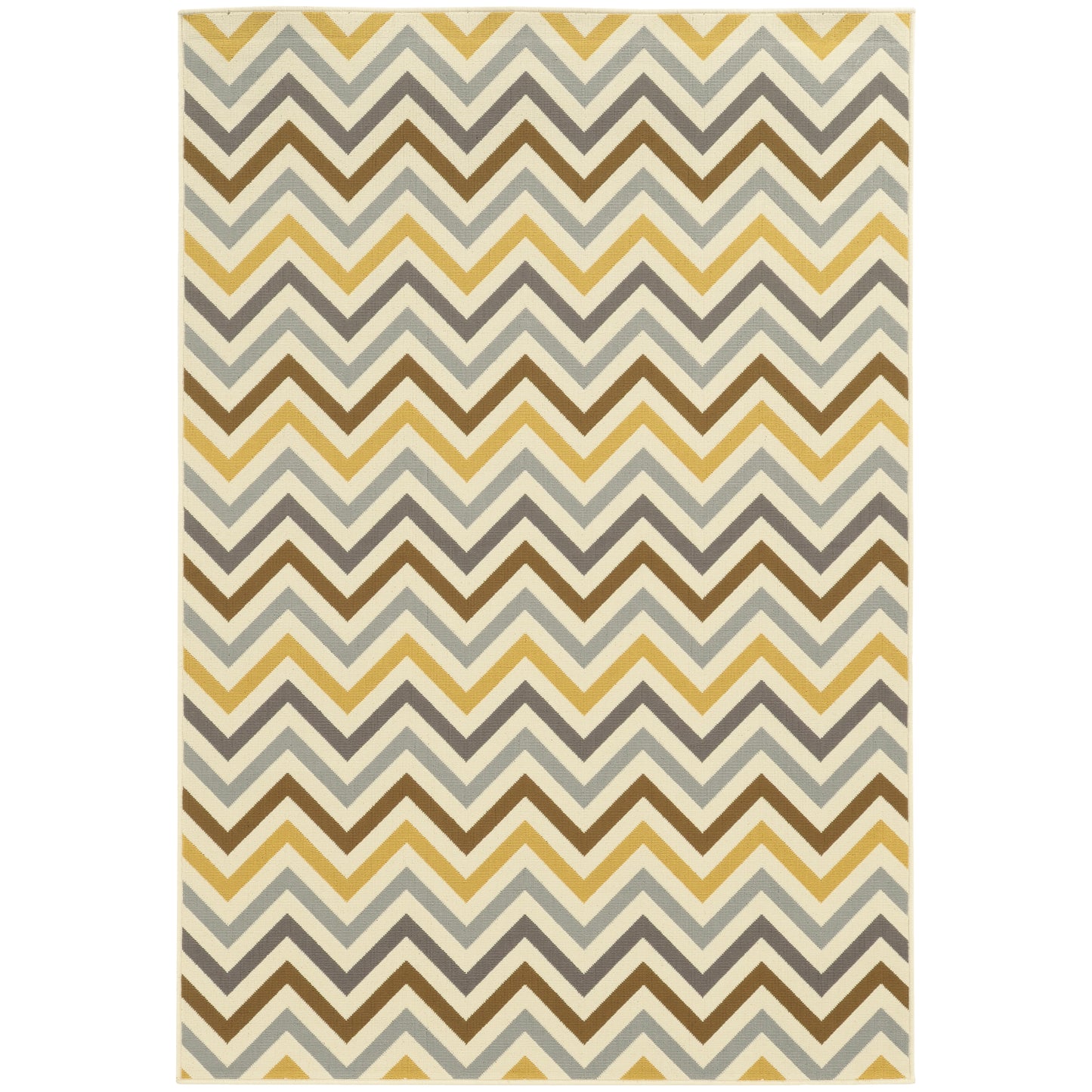 Riviera Grey Gold Transitional Geometric Indoor/Outdoor Rug