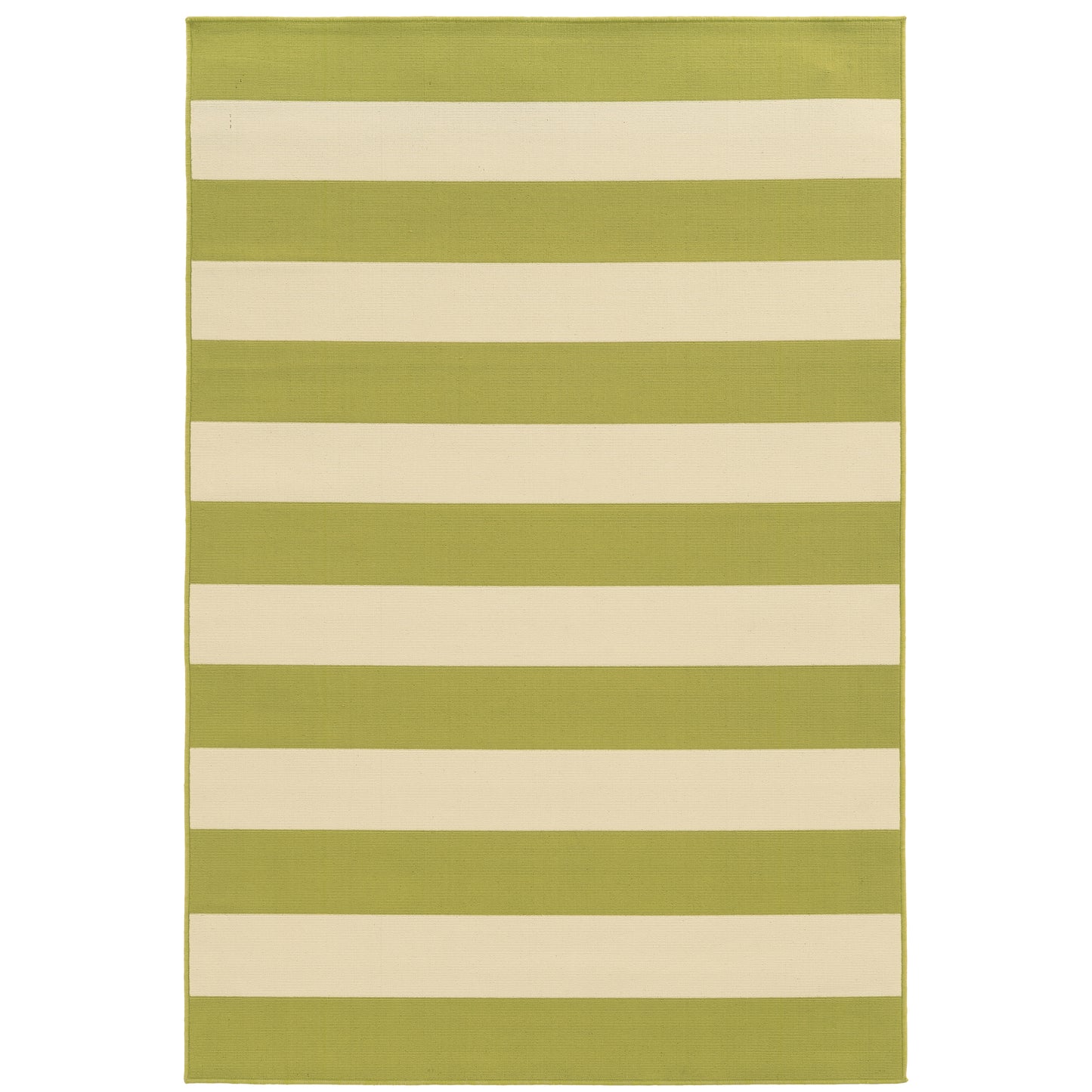 Riviera Green Ivory Nautical & Coastal Geometric Indoor/Outdoor Rug