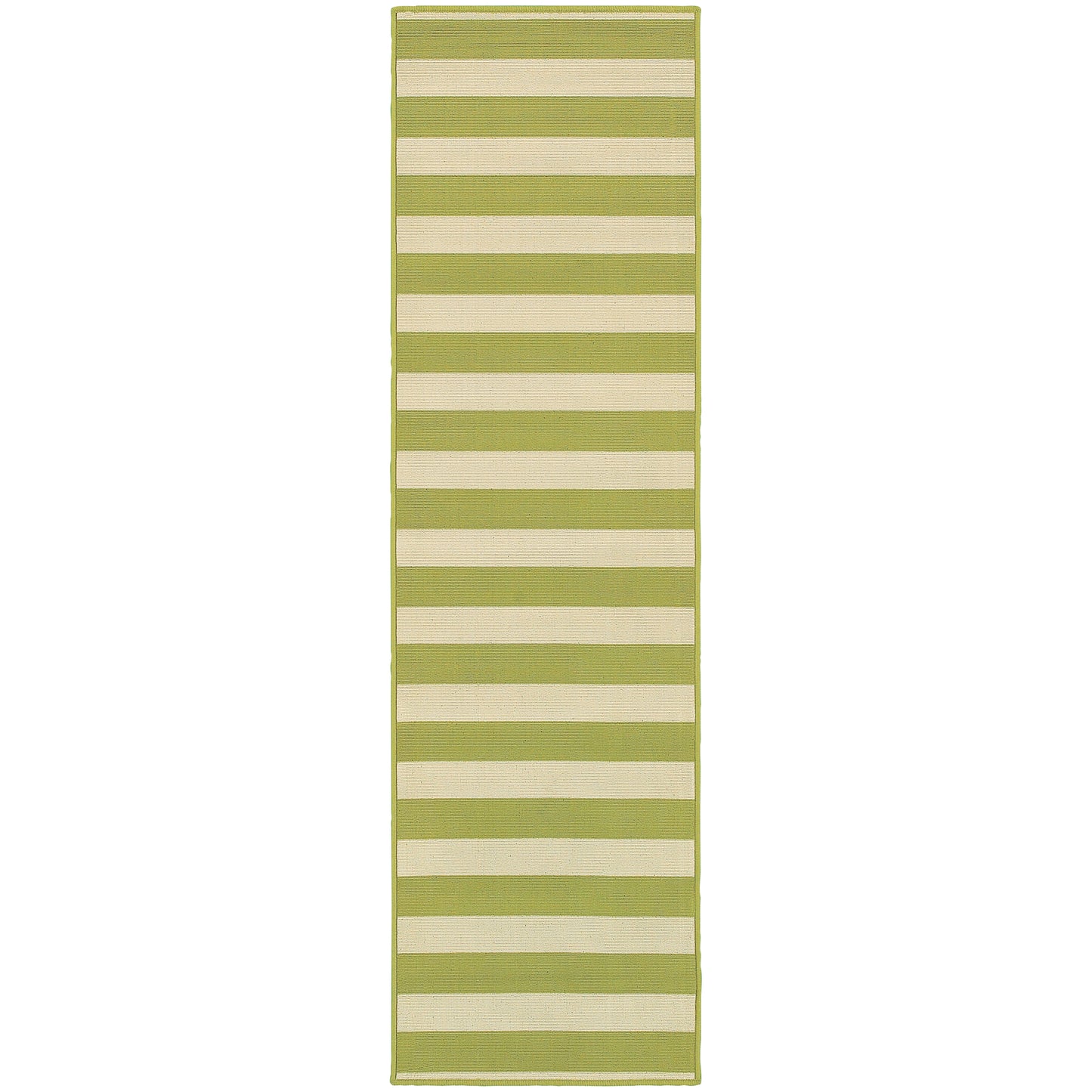 Riviera Green Ivory Nautical & Coastal Geometric Indoor/Outdoor Rug