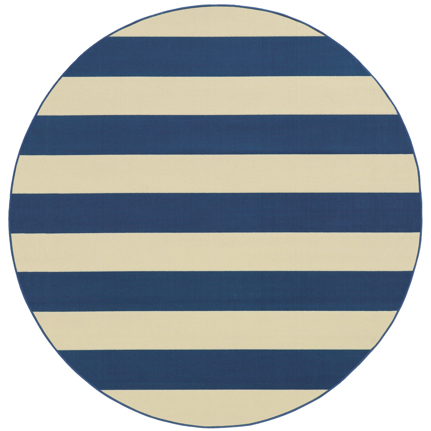 Riviera Blue Ivory Nautical & Coastal Geometric Indoor/Outdoor Rug