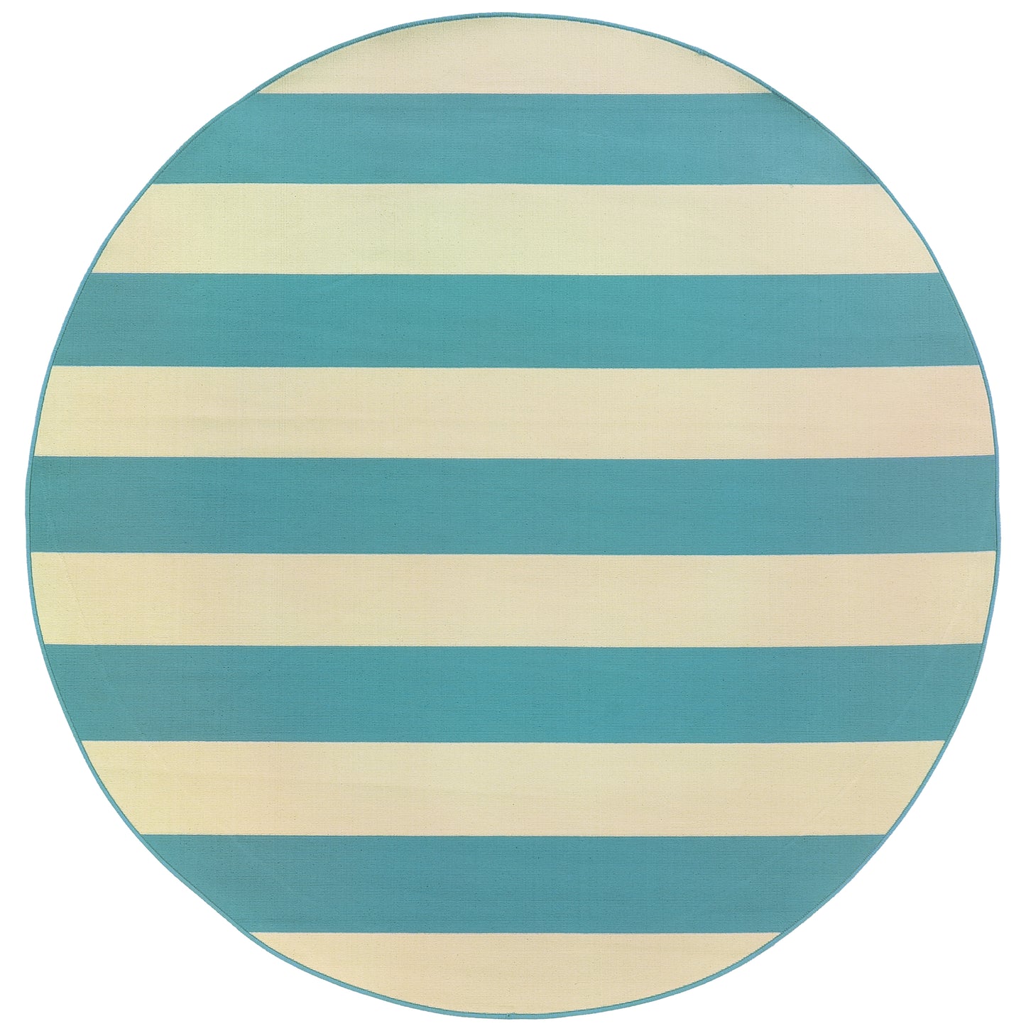 Riviera Blue Ivory Nautical & Coastal Geometric Indoor/Outdoor Rug