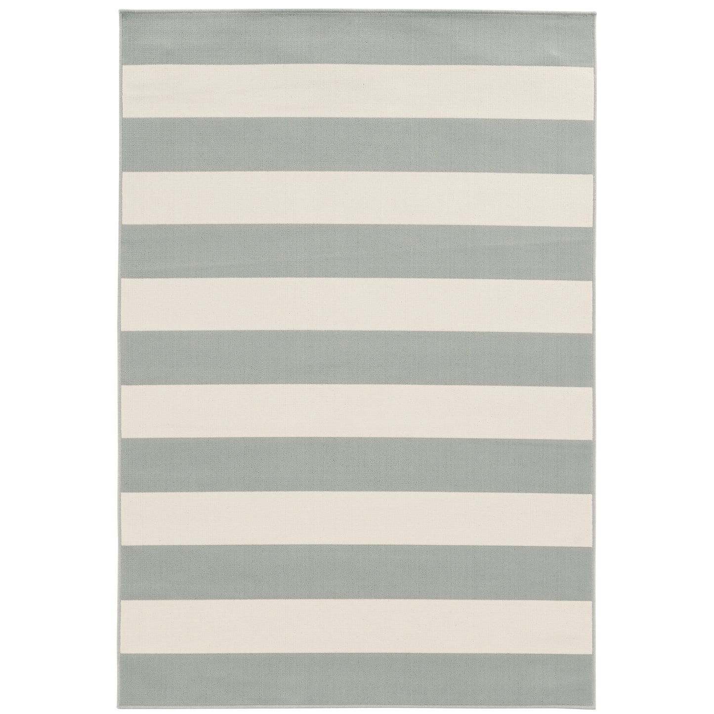 Riviera Grey Ivory Nautical & Coastal Geometric Indoor/Outdoor Rug