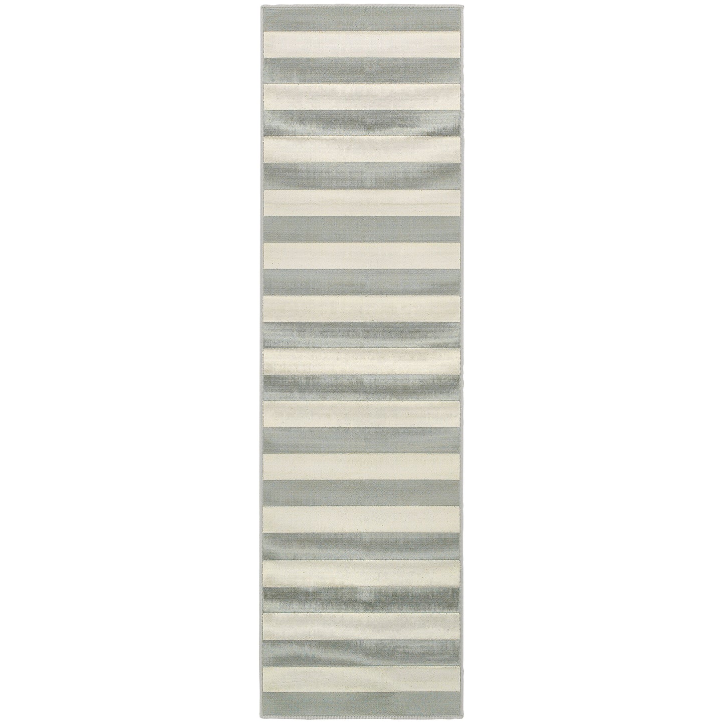 Riviera Grey Ivory Nautical & Coastal Geometric Indoor/Outdoor Rug