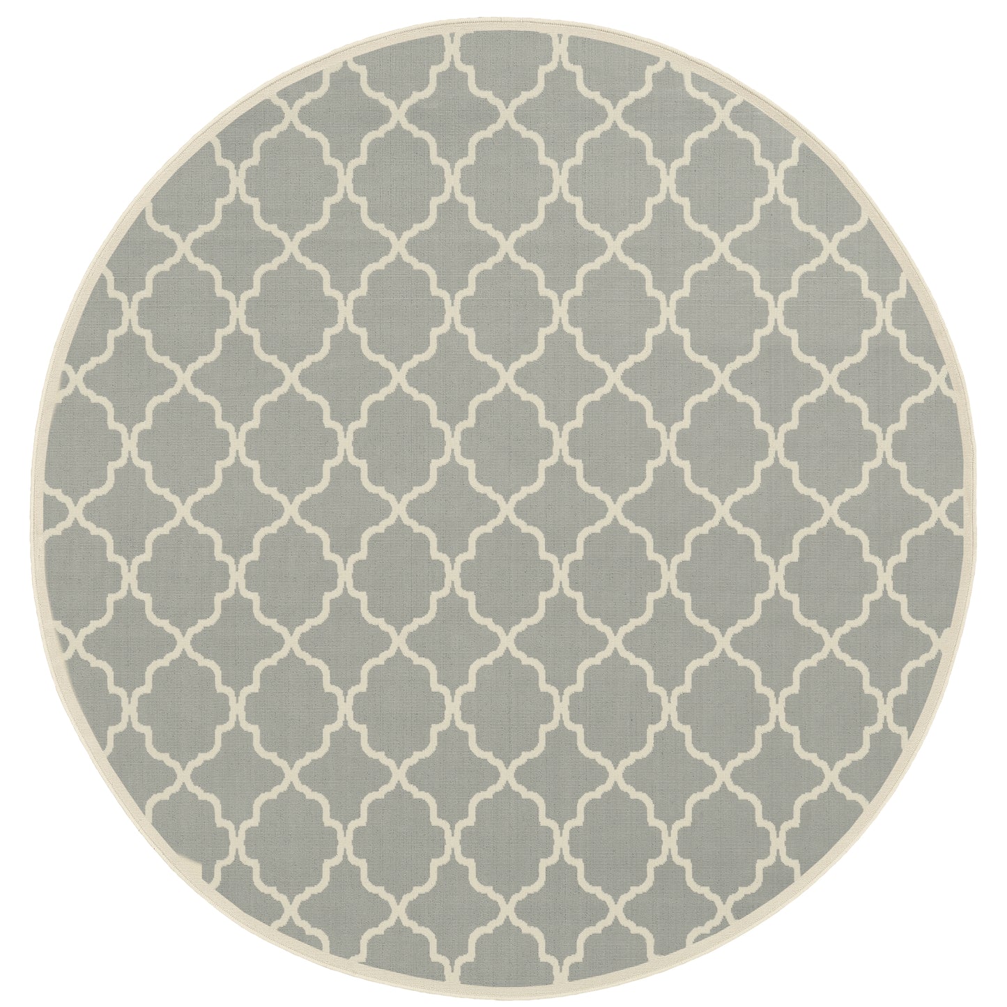 Riviera Grey Ivory Moroccan Geometric Indoor/Outdoor Rug