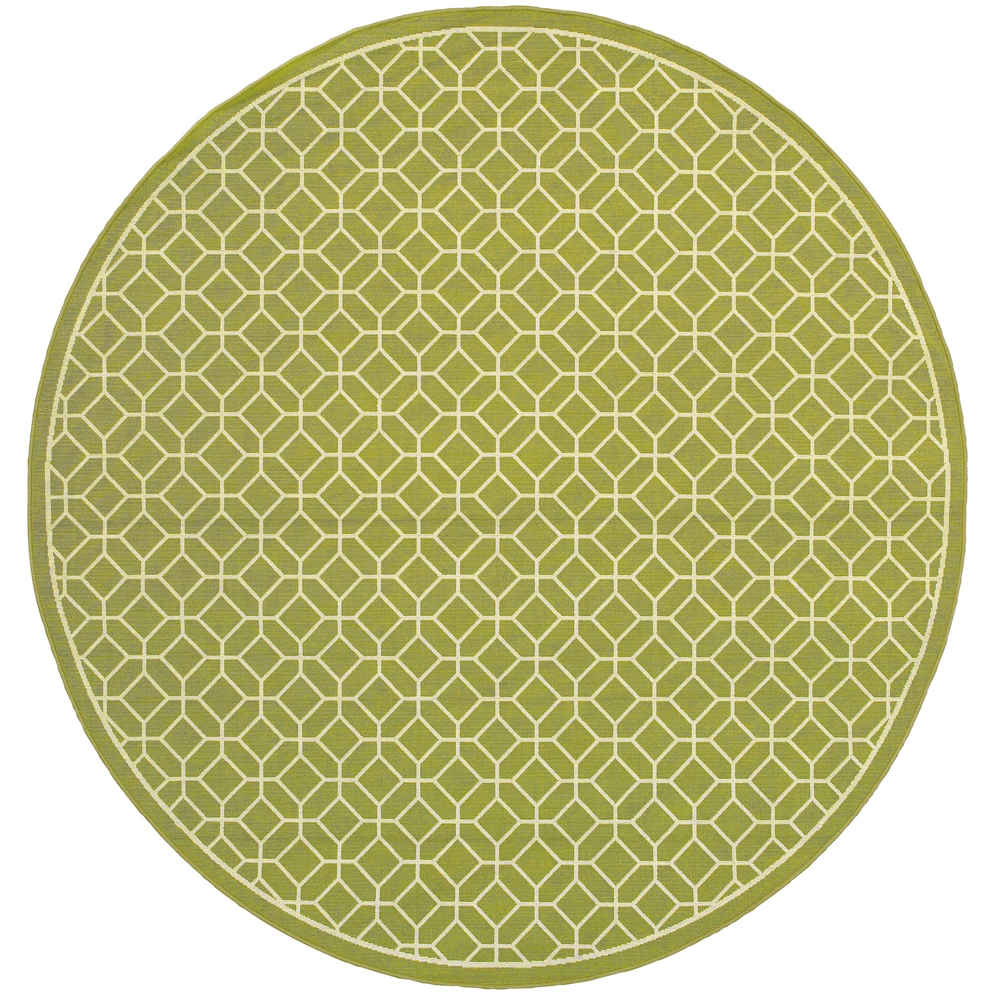 Riviera Green Ivory Transitional Geometric Indoor/Outdoor Rug