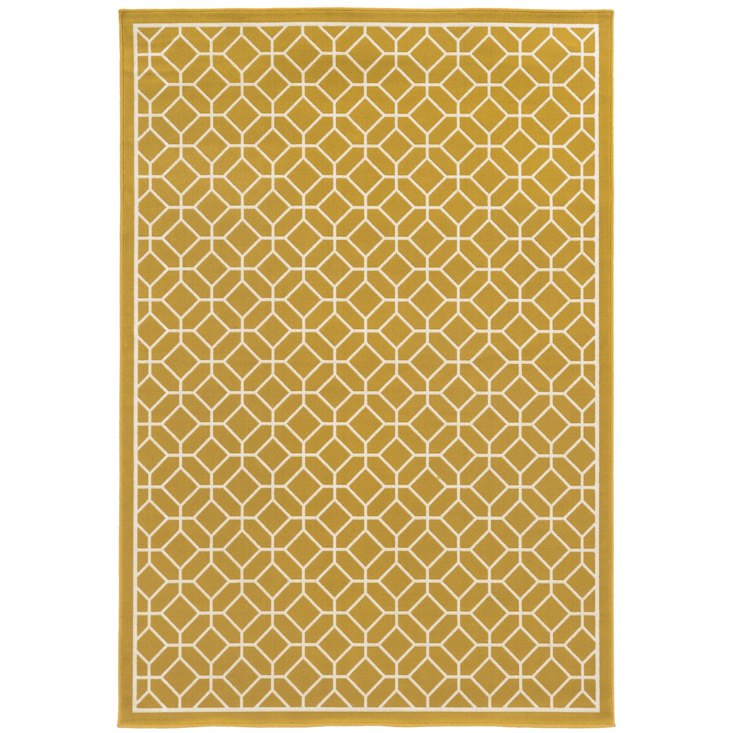 Riviera Gold Ivory Transitional Geometric Indoor/Outdoor Rug