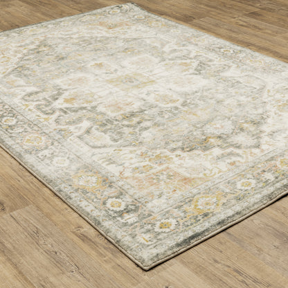 Savoy Grey Gold Traditional Oriental Indoor Rug