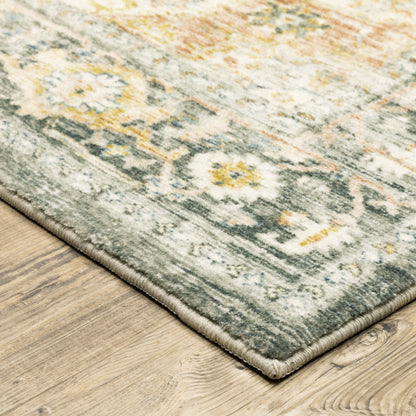 Savoy Grey Gold Traditional Oriental Indoor Rug