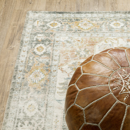 Savoy Grey Gold Traditional Oriental Indoor Rug