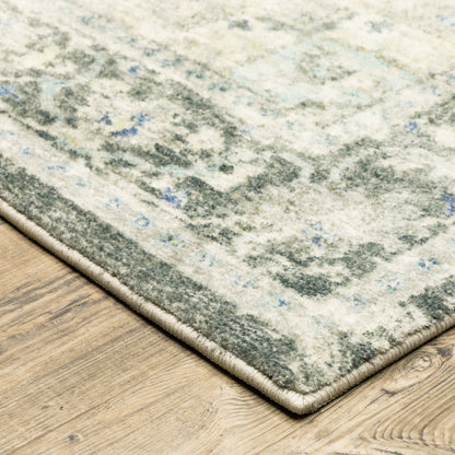 Savoy Grey Ivory Traditional Oriental Indoor Rug