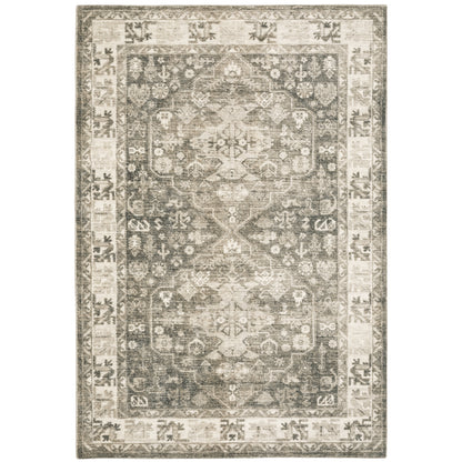 Savoy Grey Ivory Traditional Oriental Indoor Rug