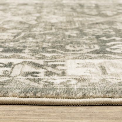 Savoy Grey Ivory Traditional Oriental Indoor Rug