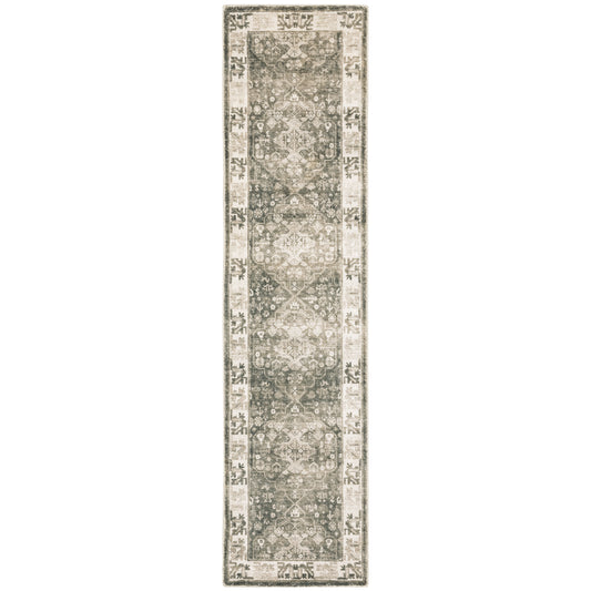 Savoy Grey Ivory Traditional Oriental Indoor Rug