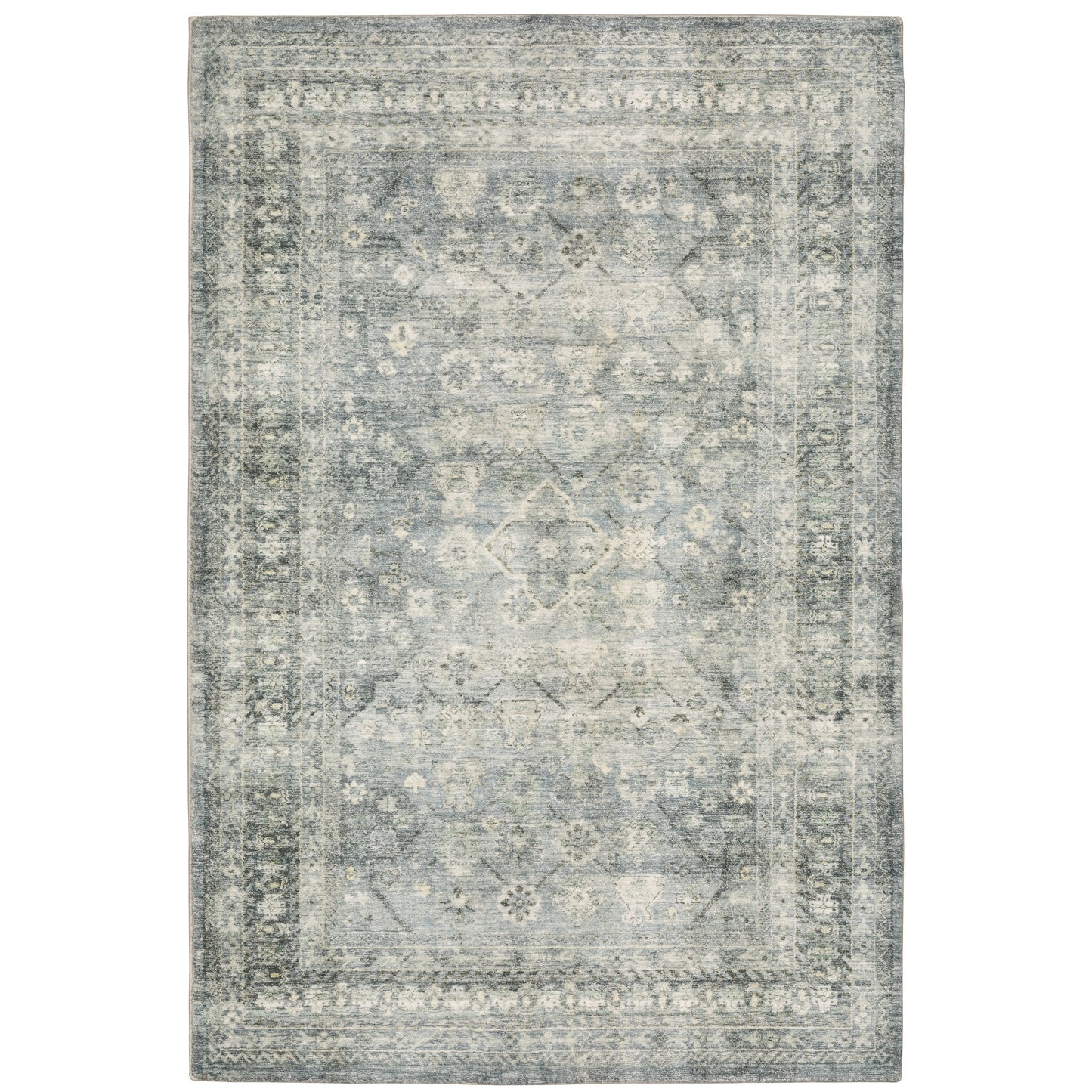 Savoy Blue Ivory Traditional Oriental Indoor Rug