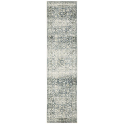 Savoy Blue Ivory Traditional Oriental Indoor Rug