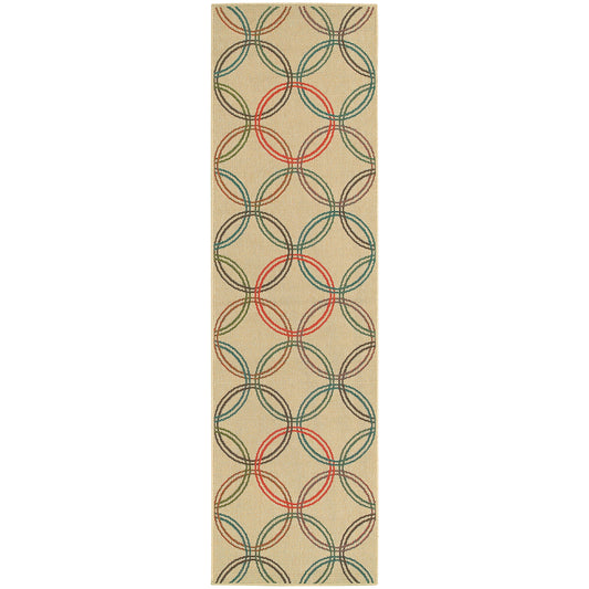 Seaside Beige Multi Casual Geometric Indoor/Outdoor Rug