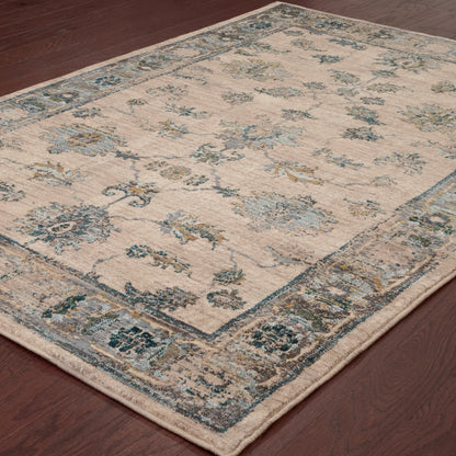 Sedona Ivory Blue Traditional Oriental Indoor Rug