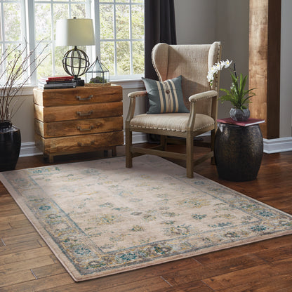 Sedona Ivory Blue Traditional Oriental Indoor Rug