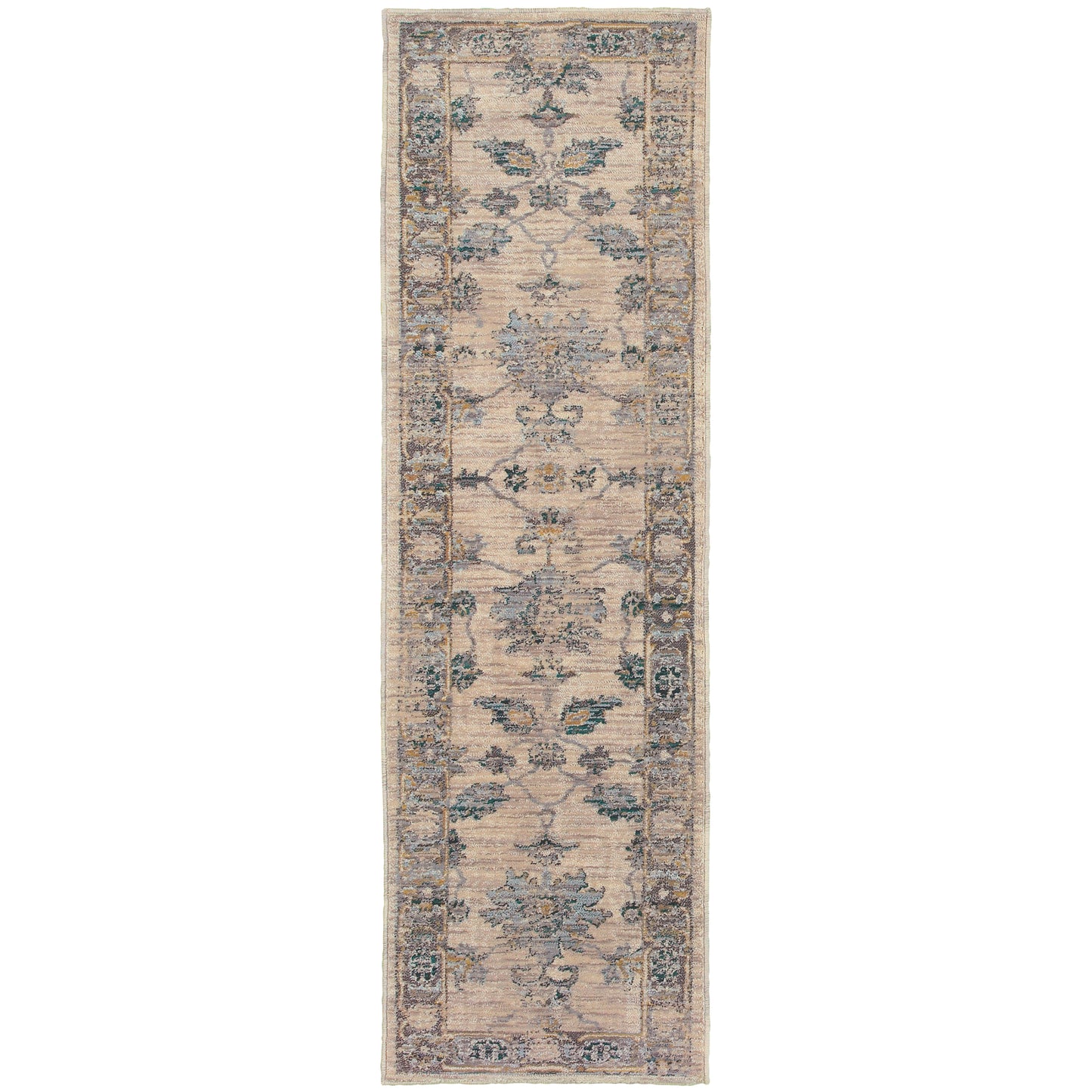 Sedona Ivory Blue Traditional Oriental Indoor Rug