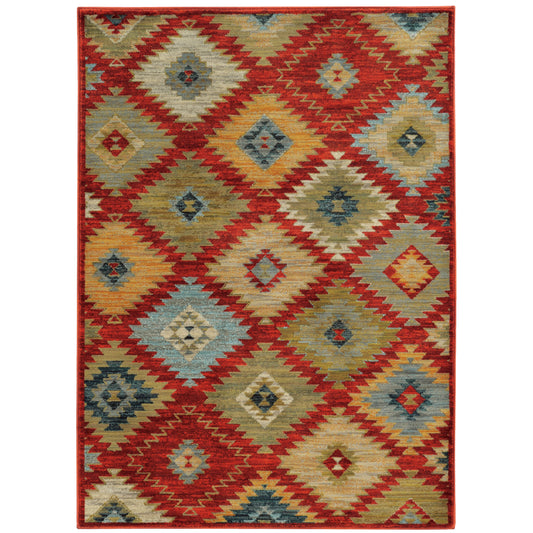 Sedona Red Multi Southwestern Geometric Indoor Rug