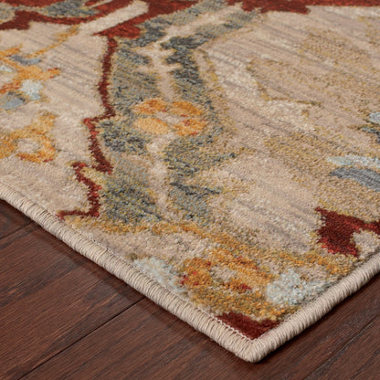 Sedona Beige Orange Transitional Abstract Indoor Rug