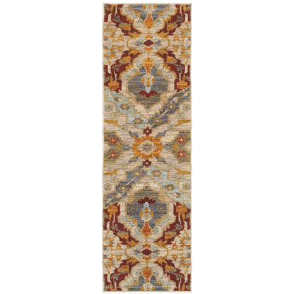 Sedona Beige Orange Transitional Abstract Indoor Rug