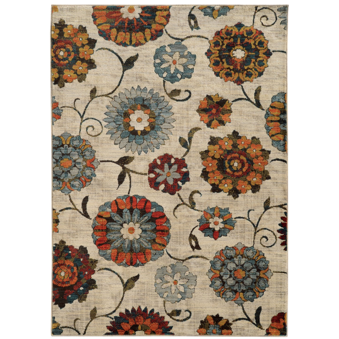 Sedona Ivory Multi Modern & Contemporary Floral Indoor Rug