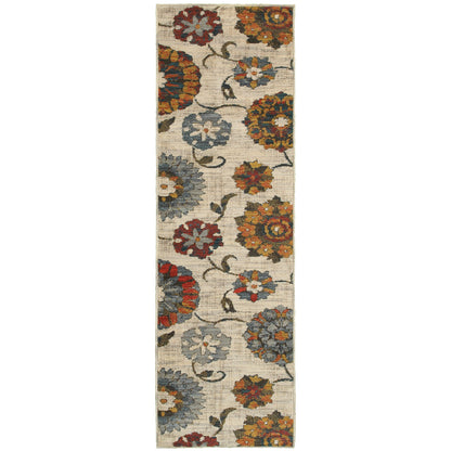 Sedona Ivory Multi Modern & Contemporary Floral Indoor Rug