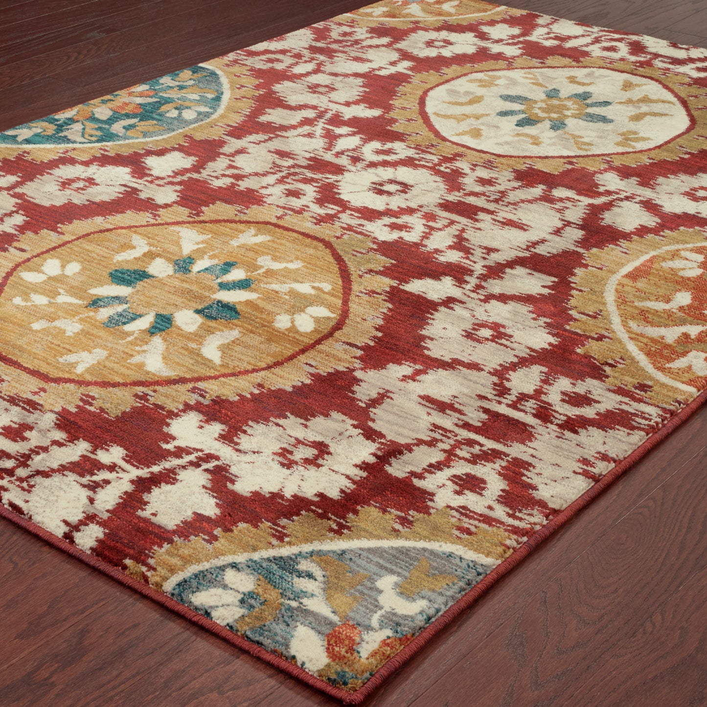 Sedona Red Gold Modern & Contemporary Oriental Indoor Rug