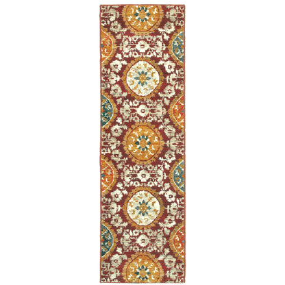 Sedona Red Gold Modern & Contemporary Oriental Indoor Rug