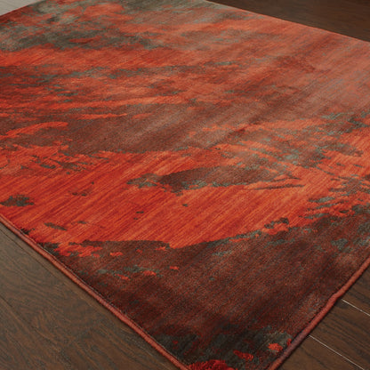 Sedona Red Grey Modern & Contemporary Abstract Indoor Rug