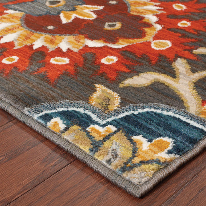 Sedona Brown Multi Transitional Floral Indoor Rug