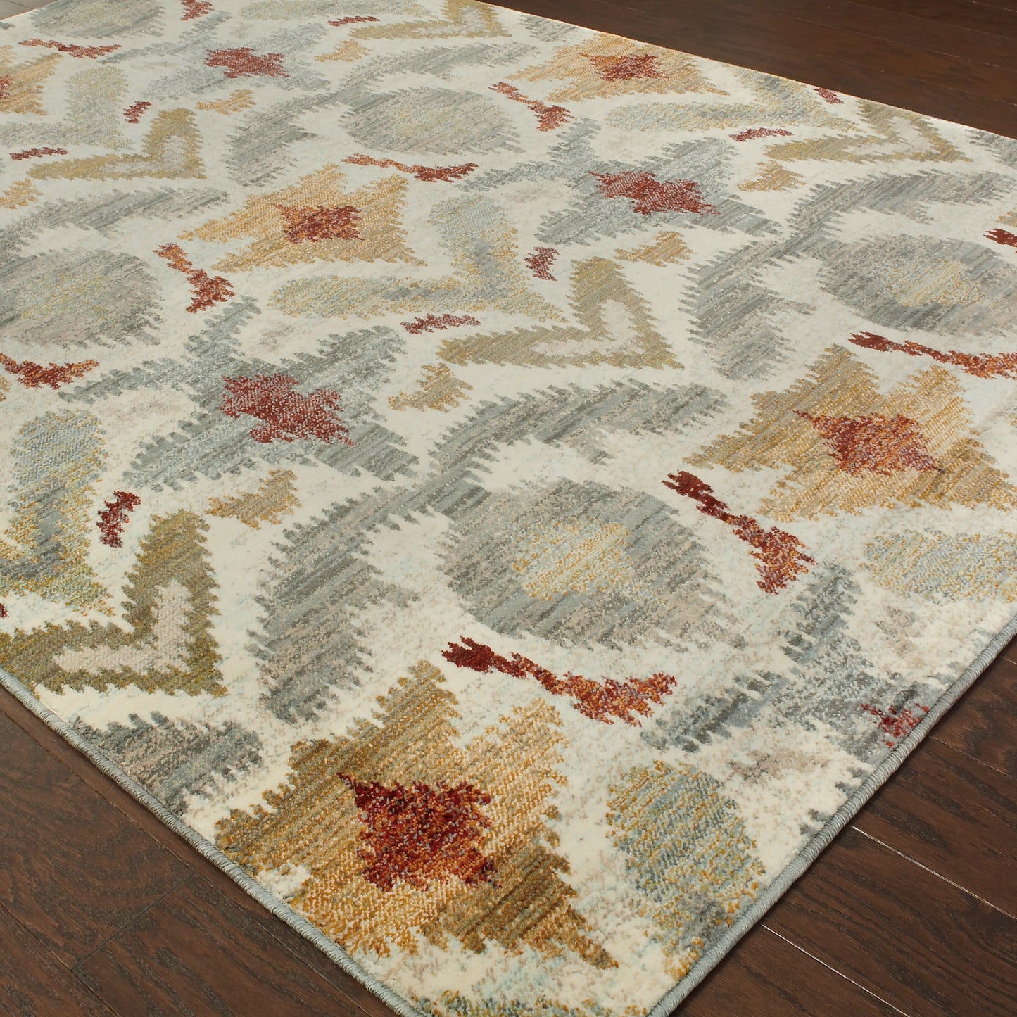 Sedona Ivory Grey Transitional Abstract Indoor Rug