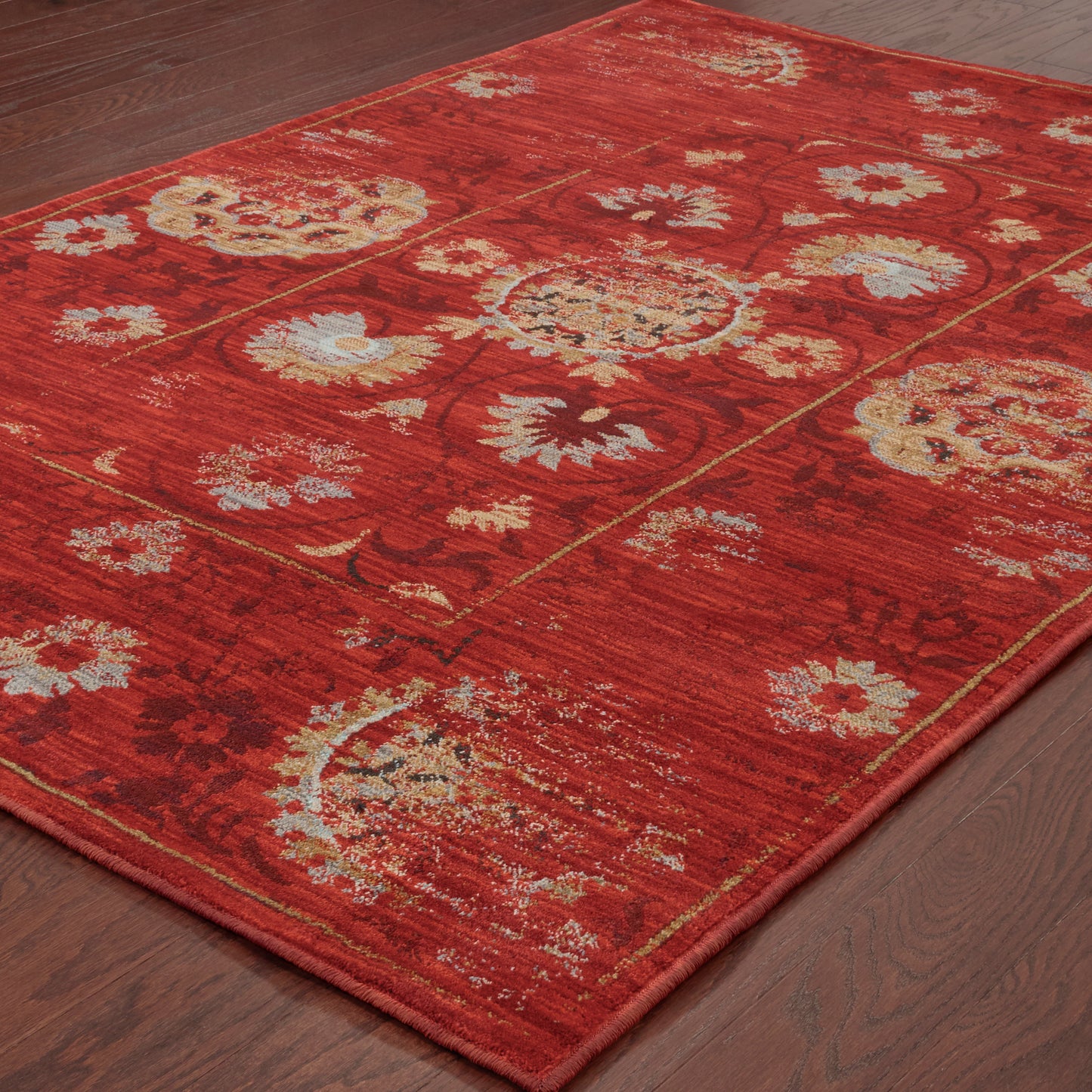 Sedona Red Gold Traditional Oriental Indoor Rug