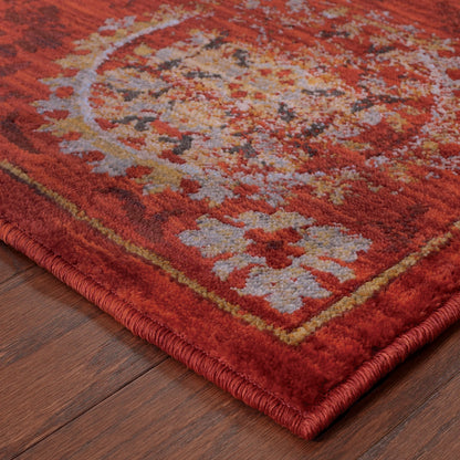 Sedona Red Gold Traditional Oriental Indoor Rug